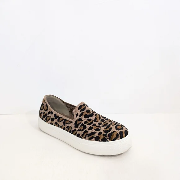 Steve Madden Platform Sneakers sz 9 Women Animal Print Shoes Slip on knit mailer - Picture 2 of 10
